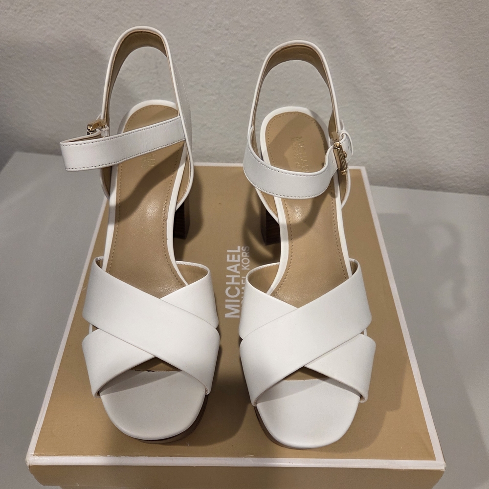 Michael Kors Platform White Heels 8M NEW